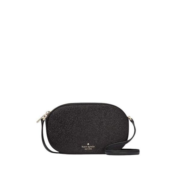 Kate spade Glimmer Oval Camera Bag black glitter new - Picture 2 of 13